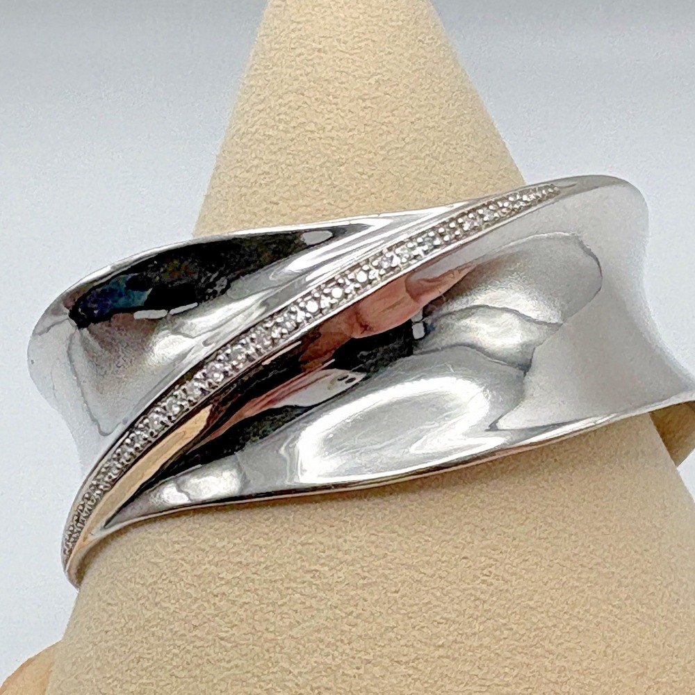 Alwand Vahan Sterling Siilver Modern Cuff Bracelet 1/3 CTTW Natural Diamonds